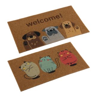 ASSORTED CATS AND DOGS DOORMATS 40 X 70