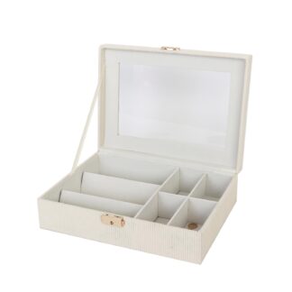 WOODEN BOX BEIGE INTERIOR FOR WATCHES