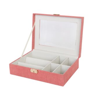 WOODEN BOX RED INTERIOR FOR WATCHES