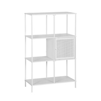 WHITE 4-SHELF UNIT WITH DRAWER