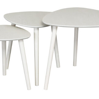 WHITE 3 SIDE TABLE SET