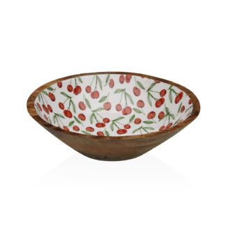 LARGE CHERRIES ENAMELLED BOWL