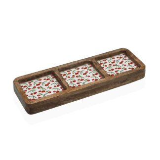 CHERRIES THREE-COMPARTMENT PLATTER
