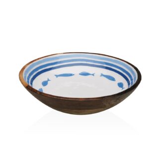 LARGE OCEANIC ENAMELLED BOWL