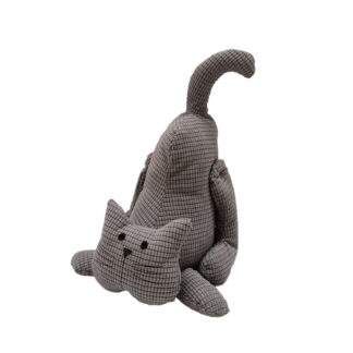 GREY CAT DOORSTOP