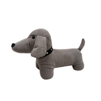 GREY DOG DOORSTOP