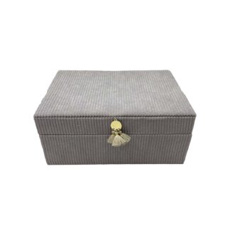 GREY VELVET JEWELLERY BOX
