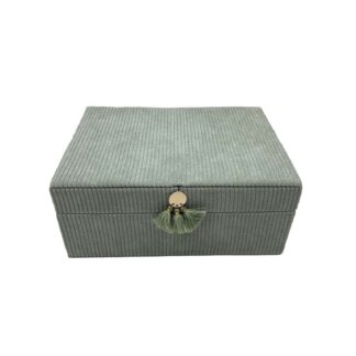 MINT GREEN VELVET JEWELLERY BOX