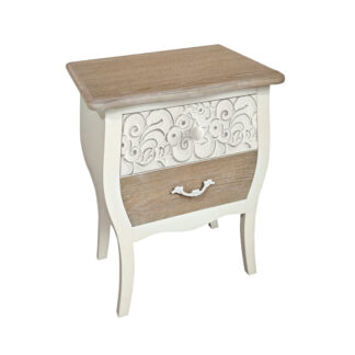 RUSTIC WHITE BEDSIDE 2 DRAWERS