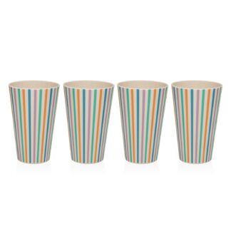 SET OF 4 STRIPED GLASSES