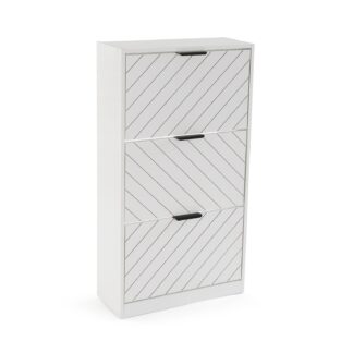 WHITE 3-DRAWER SHOE CABINET NIALL