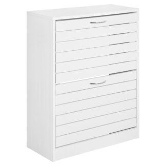 WHITE SHOE CABINET 2 DRAWERS
