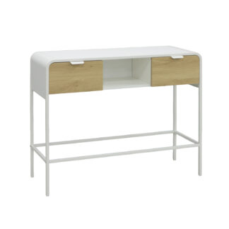 WHITE 2-DRAWER CONSOLE TABLE