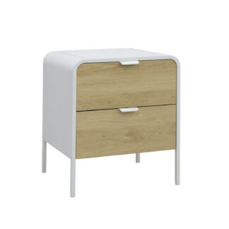 WHITE 2-DRAWER BEDSIDE TABLE