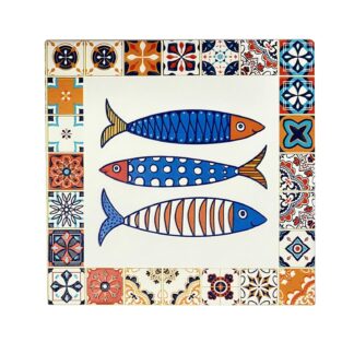 BLUE MOSAIC FISH TABLE MAT