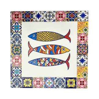 YELLOW MOSAIC FISH TABLE MAT