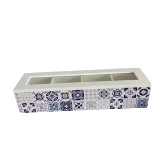 AZURITE TEA BOX 4 COMPARTMENTS