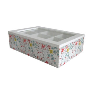 CHERRIES TEA BOX 6 COMPARTMENTS