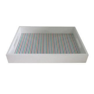 STRIPED WOODEN TRAY 34CM