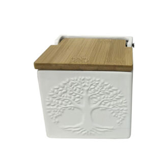 WHITE SQUARE TREE SALT BOWL