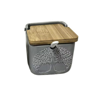 GREY SQUARE TREE SUGAR BOWL