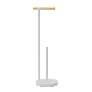 WHITE BAMBOO TOILET ROLL HOLDER