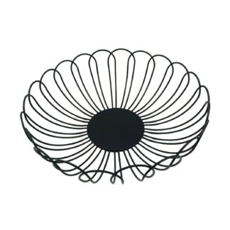 BLACK FLOWER FRUIT BASKET
