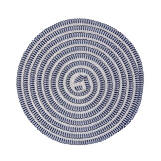 DARK BLUE AND WHITE ROUND PLACEMAT