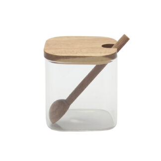 BOROSILICATE JAR ACACIA LID 370ML