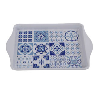 AZURITE METAL PLATTER WITH HANDLES