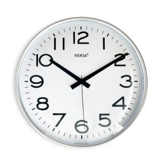 SILVER WALL CLOCK 25CM