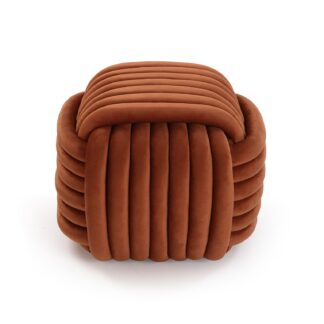 BROWN "KNOT" SQUARE POUFFE
