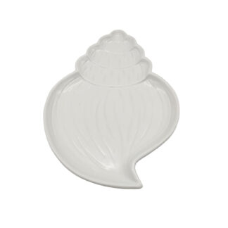 WHITE CERAMIC SHELL FIGURE