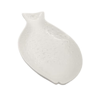 WHITE CERAMIC FISH FIGURE