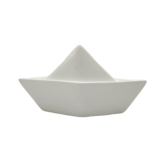 WHITE CERAMIC BOAT FIGURE