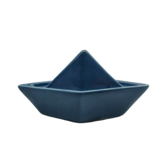 BLUE CERAMIC BOAT FIGURE