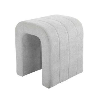 LIGHT GREY UPHOLSTERED STOOL