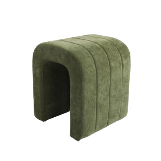 GREEN UPHOLSTERED STOOL