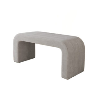 LIGHT GREY UPHOLSTERED BENCH