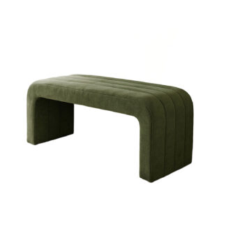 GREEN UPHOLSTERED BENCH