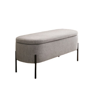 LIGHT GREY UPHOLSTERED END BED BENCH