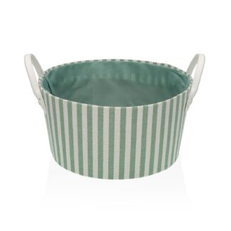 GREEN STRIPED ROUND BASKET