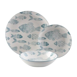 18-PIECE BLUE FISH DINNER SET