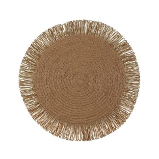 BROWN FRINGED PLACEMAT